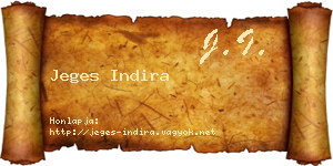 Jeges Indira névjegykártya
